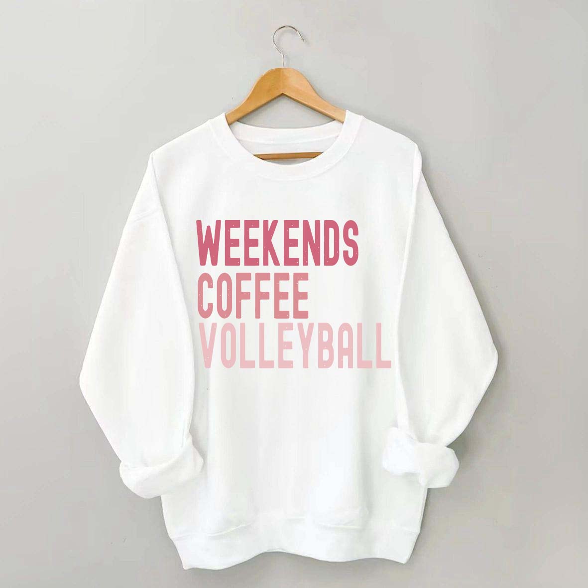 Weekend Coffee Volleyball Pink Sweatshirt
