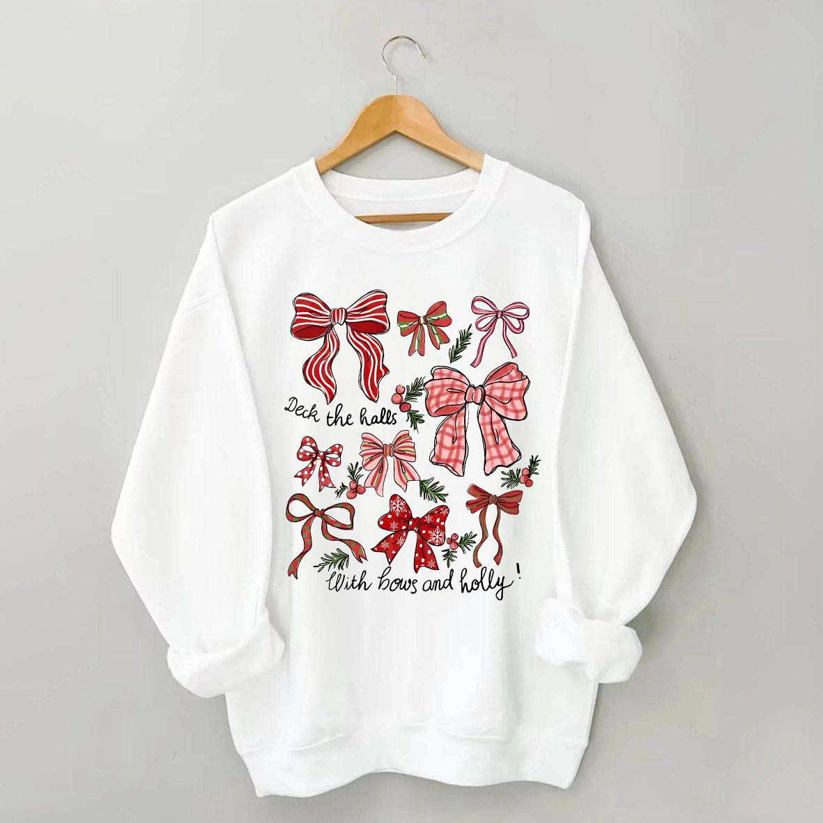 Christmas Coquette Bow Holiday Sweatshirt