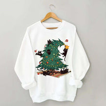 Christmas Tree And Cat Owner Sweatshirt