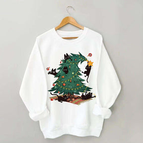 Christmas Tree And Cat Owner Sweatshirt