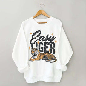 Trendy Retro Tiger Graphic Sweatshirt