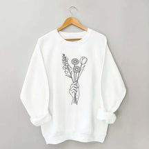 No Words Foxglove Daisy Tulip Sweatshirt