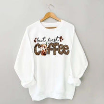 But First Coffee Leopard Sweatshirt