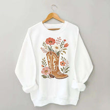 Retro Cowboy Boot Wildflower Sweatshirt