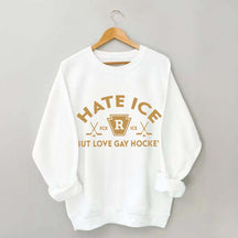 Hate ICE But Love Gay Hockey Boxy Sweatshirt
