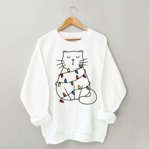 Cute Cat Christmas Light Sweatshirt