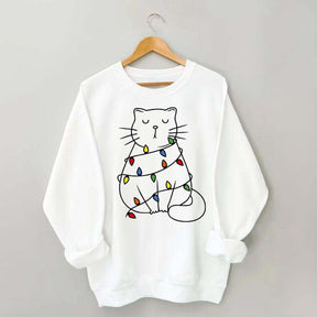 Cute Cat Christmas Light Sweatshirt