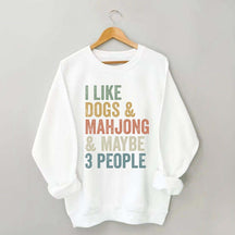 Funny Mahjong and Dogs Sweatshirt