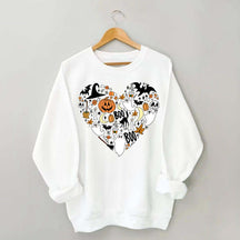Happy Halloween Doodles Heart Sweatshirt