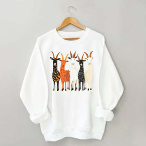 Colorful Goat Funny Farm Animal Sweatshirt