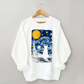 Van Gogh Cat Funny Sweatshirt
