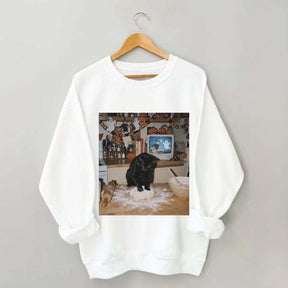 Halloween Black Cat Ghost Sweatshirt
