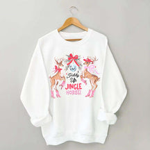 Preppy Cowgirl Christmas Reindeer Sweatshirt