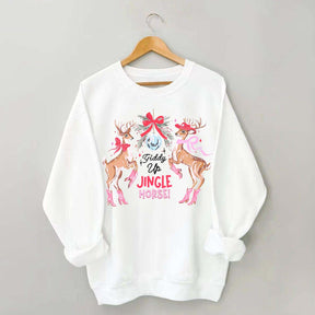 Preppy Cowgirl Christmas Reindeer Sweatshirt