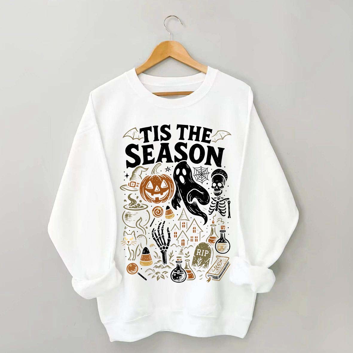 Tis' the Season Pumpkin Ghost Cute Sweatshirt