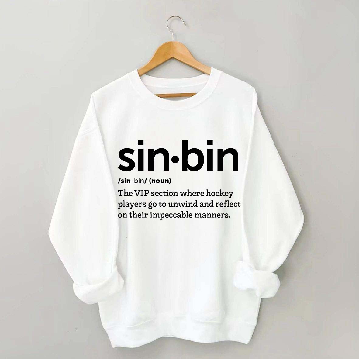 Sin Bin Funny Hockey Definition Sweatshirt