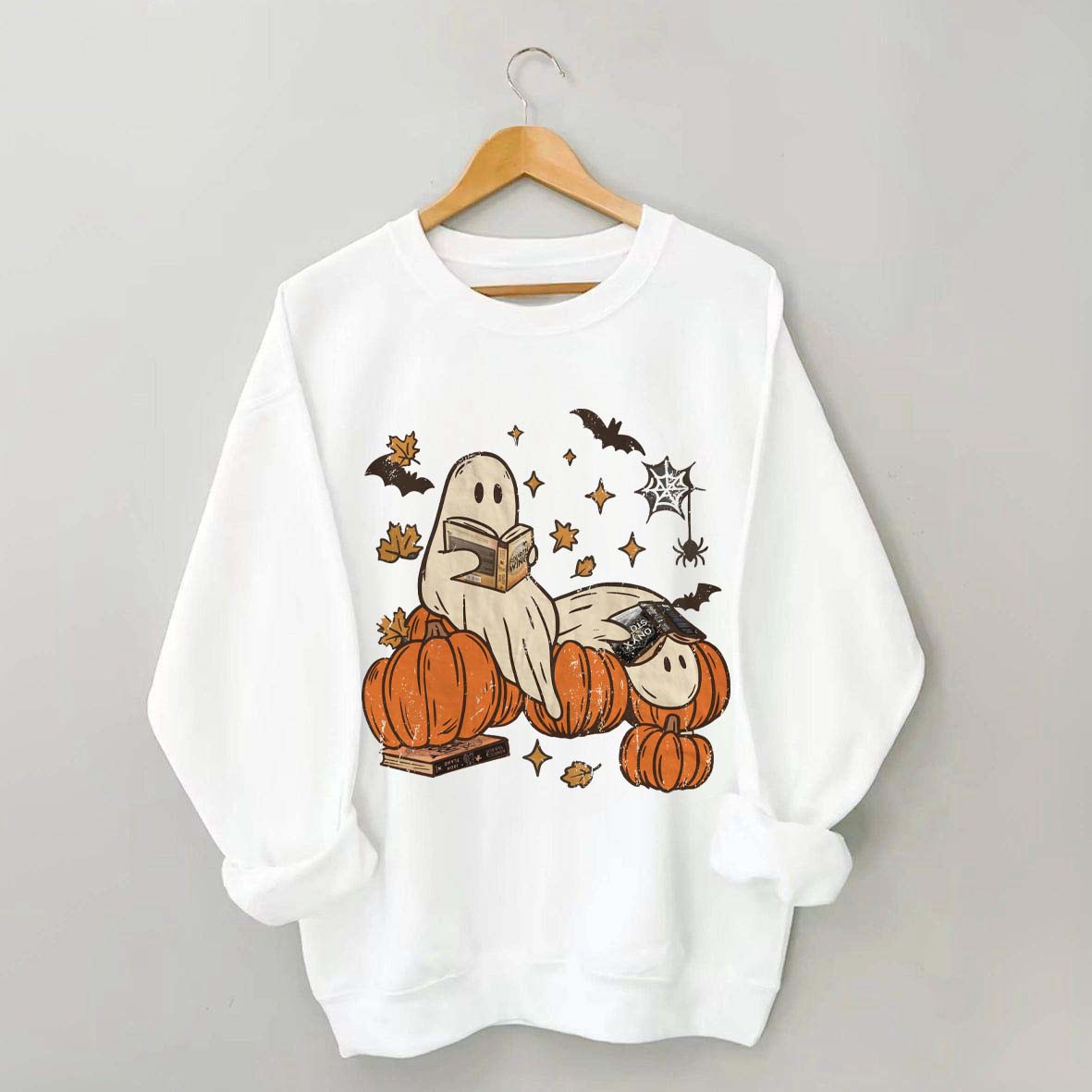 Ghost Reading Fantasy Book Sweatshirt
