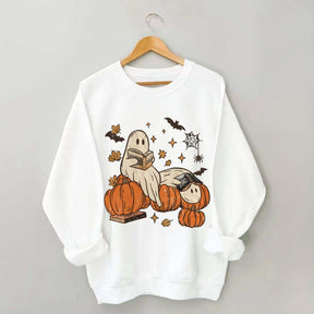 Ghost Reading Fantasy Book Sweatshirt