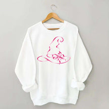 Breast Cancer Awareness Witch Hat Halloween Sweatshirt