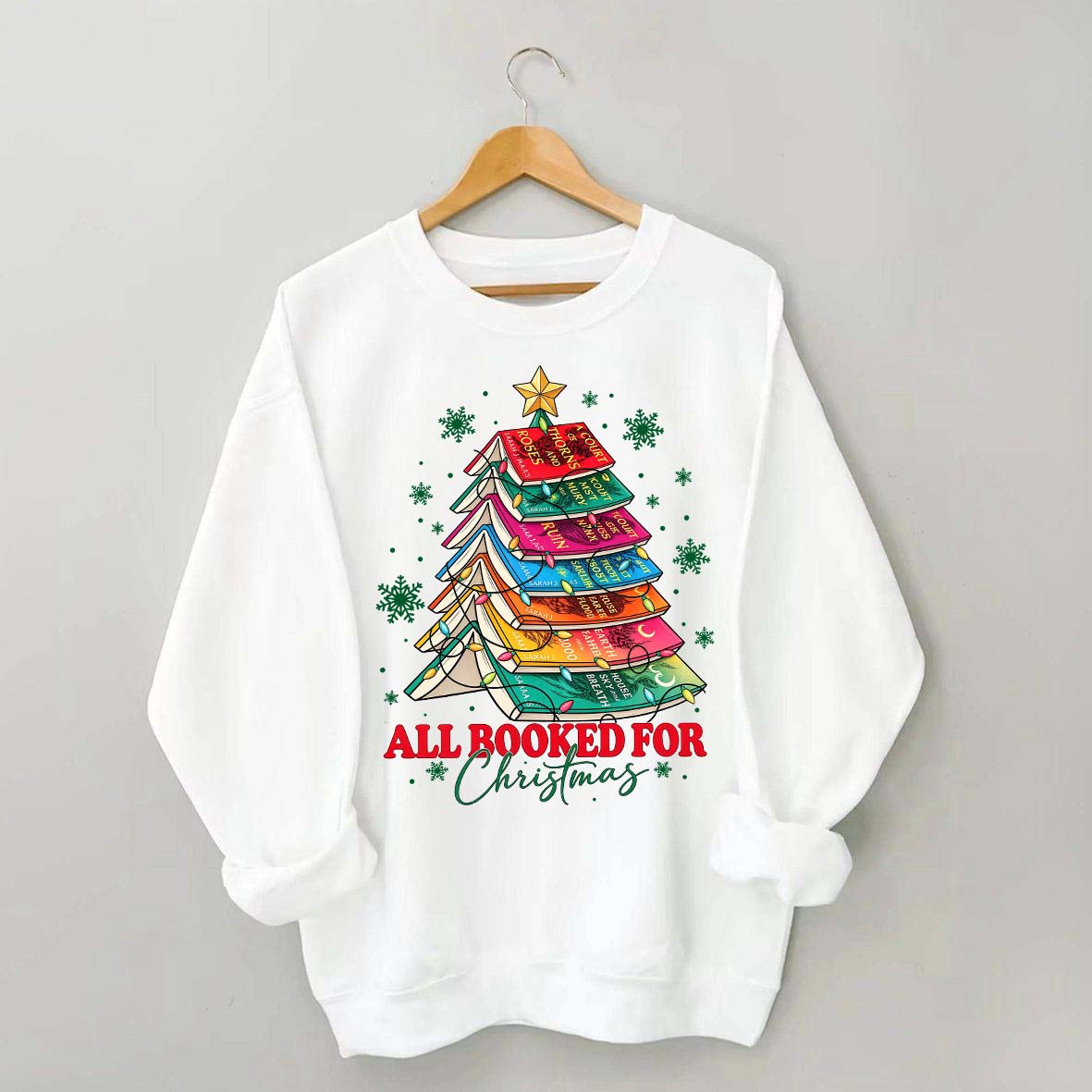 Cute All Booked For Christmas Tree Sweatshirt