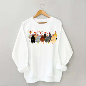 Funny Christmas Holiday Chickens Sweatshirt