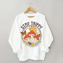 Stay Trippy Mushroom Boho Rainbow Sweatshirt