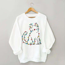 Cat Christmas Lights Sweatshirt