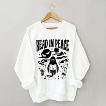 Ghost Reading Book Boho Bookish Sweatshirt