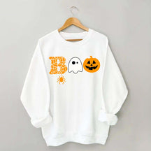 Halloween Boo Ghost Pumpkin Spider Sweatshirt