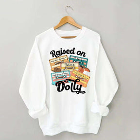 Raised On Dolly Retro Cassette Music Sweatshirt