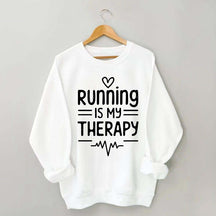 Running Is My Therapy Lover Sweatshirt