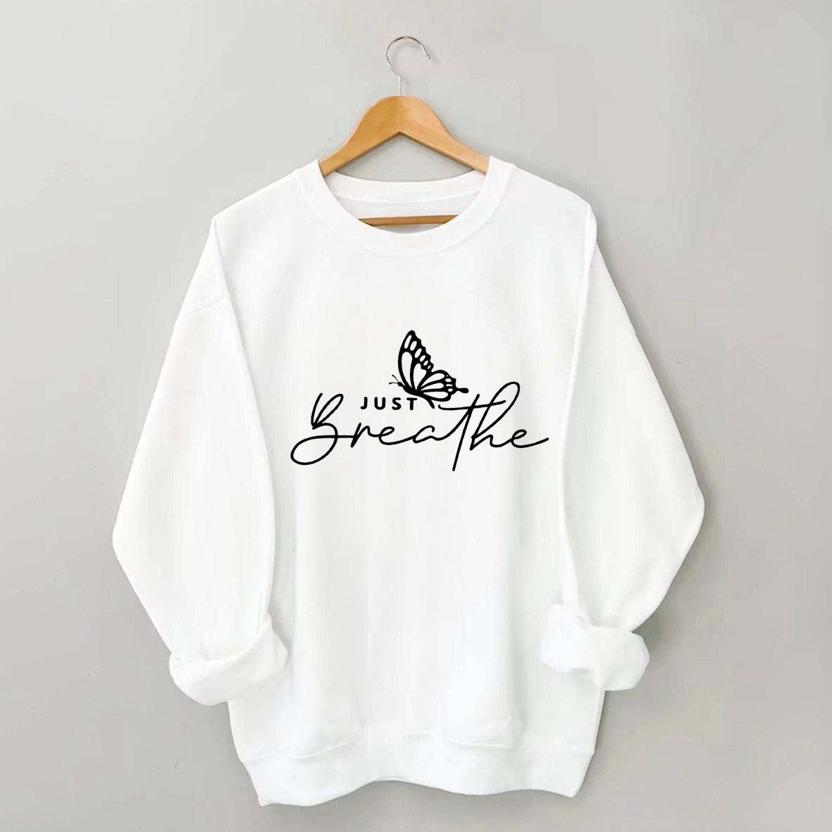Just Breathe Meditation Butterfly Yoga Sweatshirt