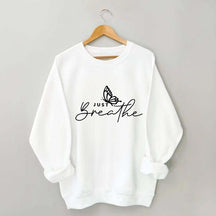 Just Breathe Meditation Butterfly Yoga Sweatshirt