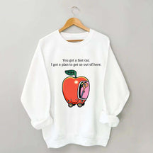 Apple Car Driving Fast Car Sweatshirt