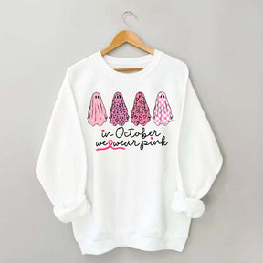In October We Wear Pink Ghost Cancer Fighter Sweatshirt