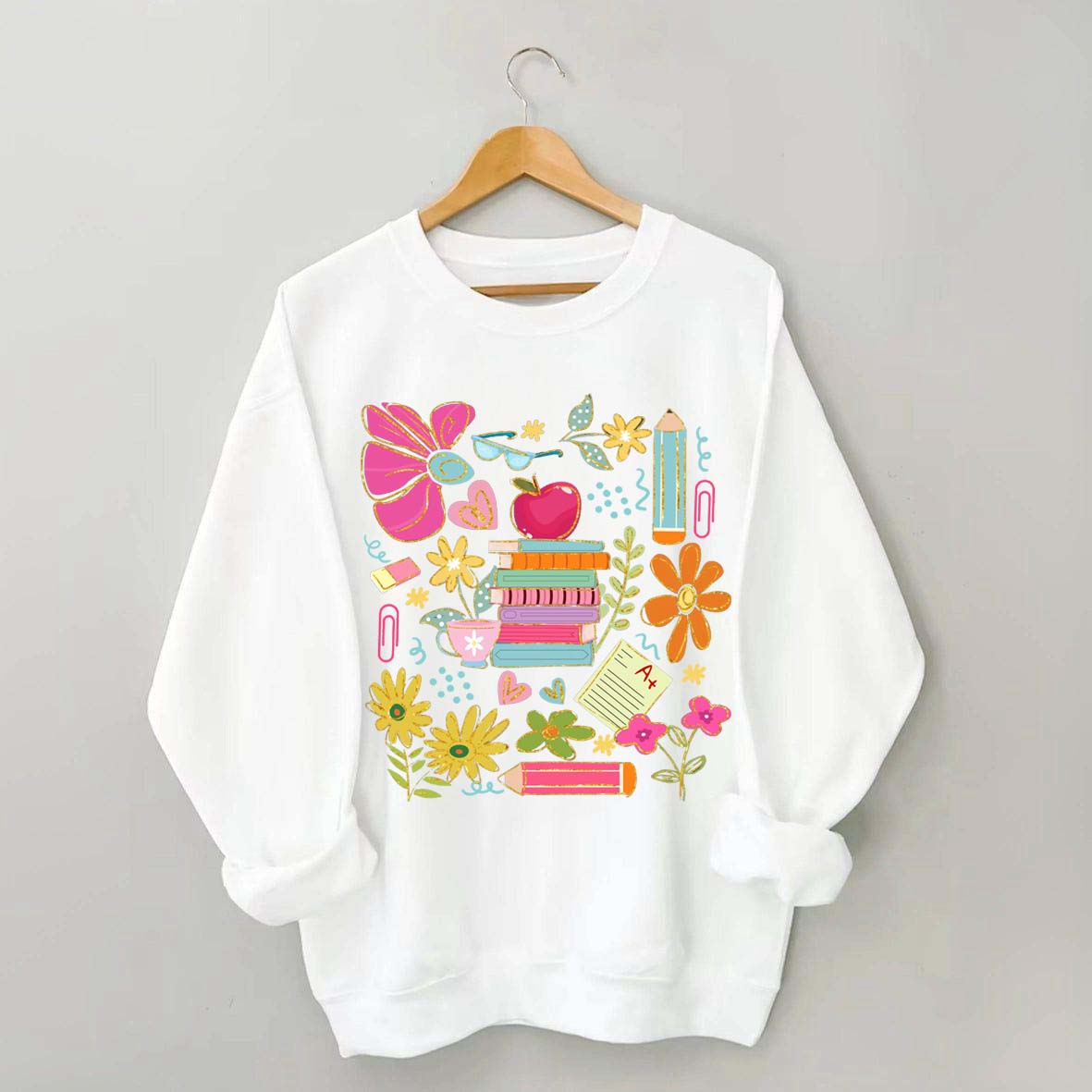 Back to School Bookish Botanical Sweatshirt