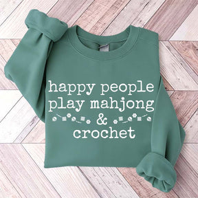Happy People Play Mahjong & Crochet Sweatshirt