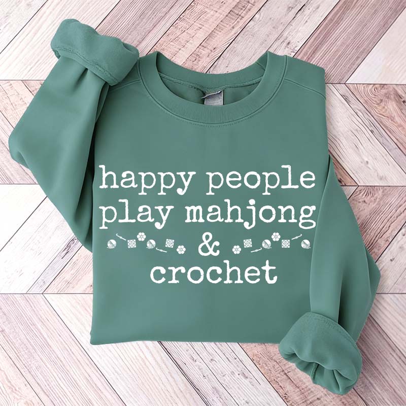 Happy People Play Mahjong & Crochet Sweatshirt
