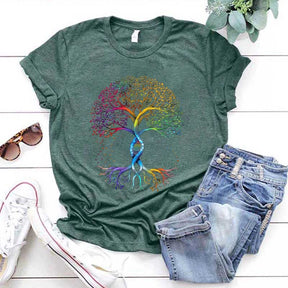 Pride Tree of Life Rainbow DNA T-Shirt