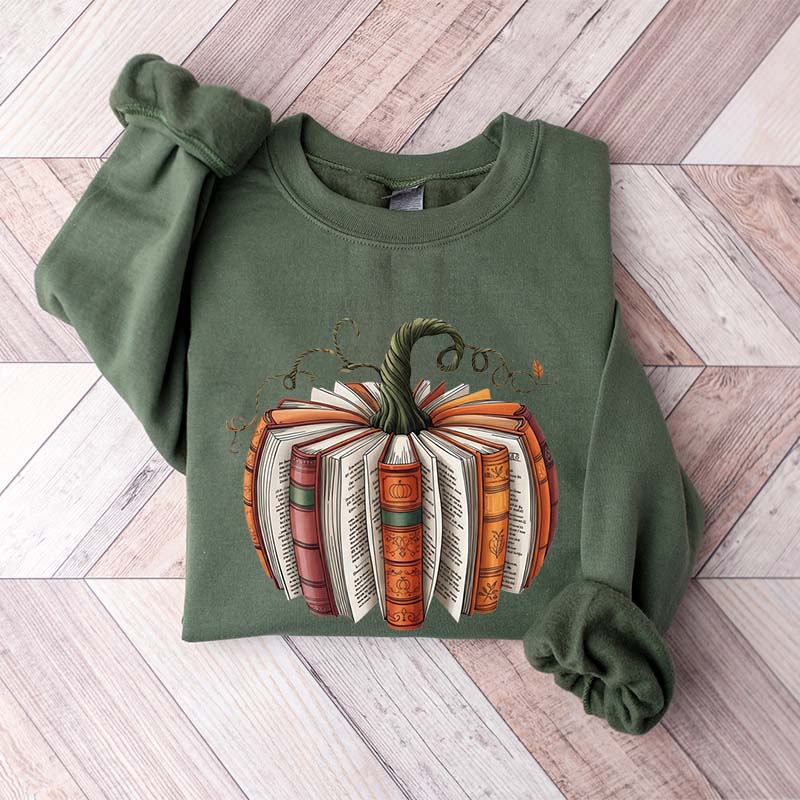 Fall Book Pumpkin Halloween Sweatshirt