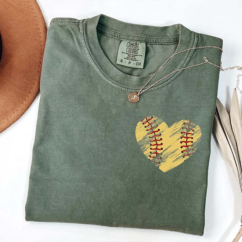 Retro Heart Softball T-Shirt