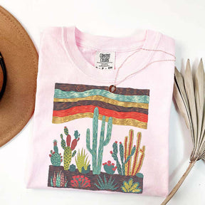Retro Desert Cactus Southwest Boho Plant T-Shirt