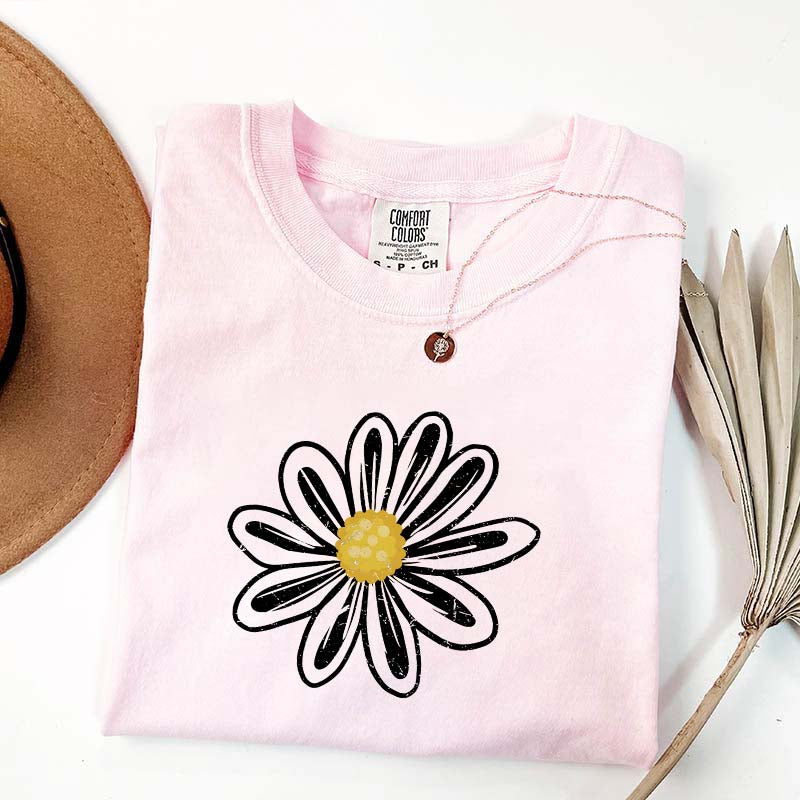 Daisy Flower Graphic Cute Summer T-Shirt