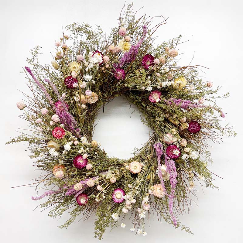 Farms Natural Dried Flower Handmade Butterfly Garden Wreath