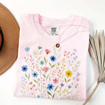 Wildflowers Vintage Blue Style T-Shirt