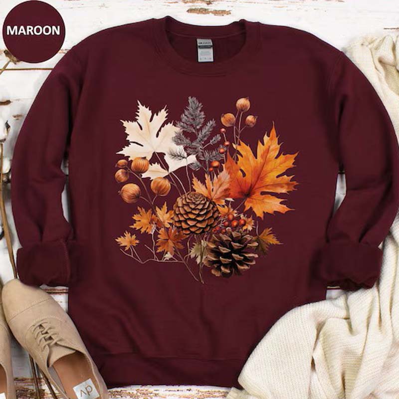 Womens Fall Leaves Sweatshirt