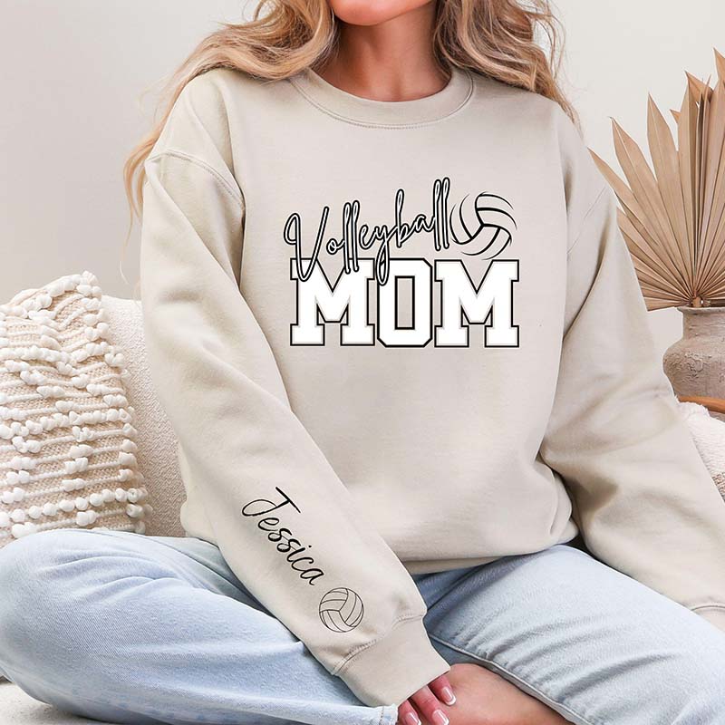 Personalized Volleyball Mom Kid Name Sweatshirt