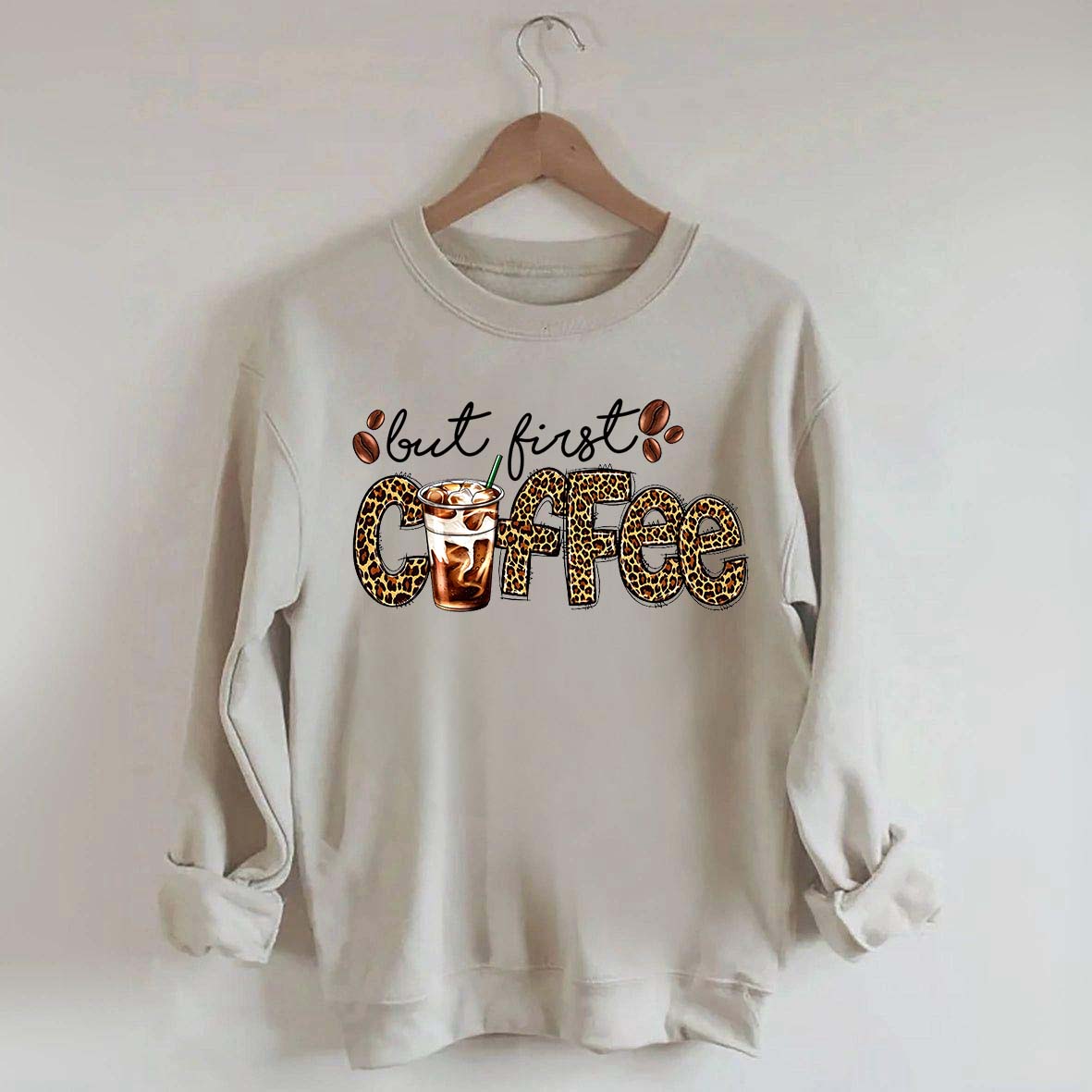 But First Coffee Leopard Sweatshirt