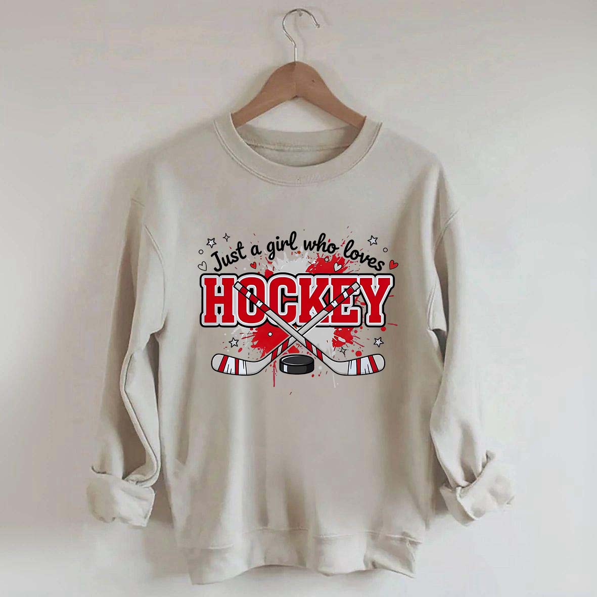 Just a Girl Who Loves Hockey Red Sweatshirt