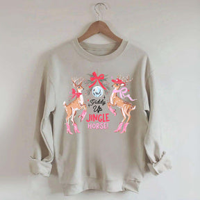 Preppy Cowgirl Christmas Reindeer Sweatshirt